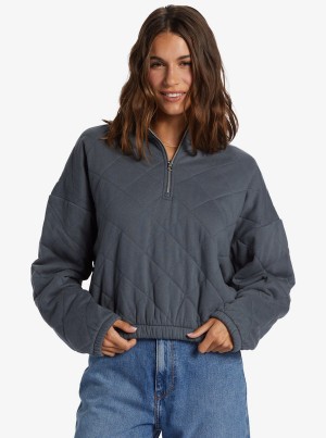 Roxy Bonfire Babe Steppelt Fleece Half-Zip Kapucnis Pulóver | 2165348-WC