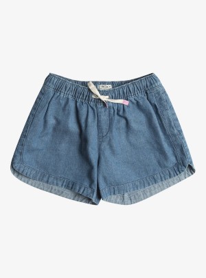 Roxy Una Mattina Denim Denim Rövidnadrág Lány | 9582147-KD