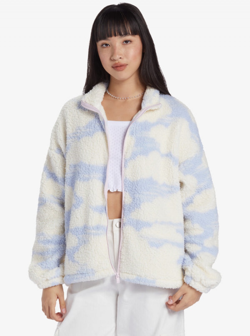 Roxy Chloe Kim In The Clouds Sherpa Full-Zip Fleece Kapucnis Pulóver | 0837125-AV