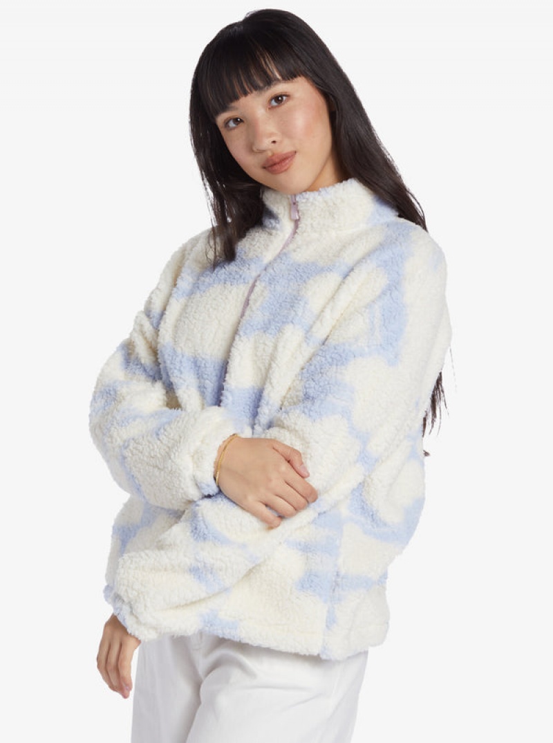 Roxy Chloe Kim In The Clouds Sherpa Full-Zip Fleece Kapucnis Pulóver | 0837125-AV