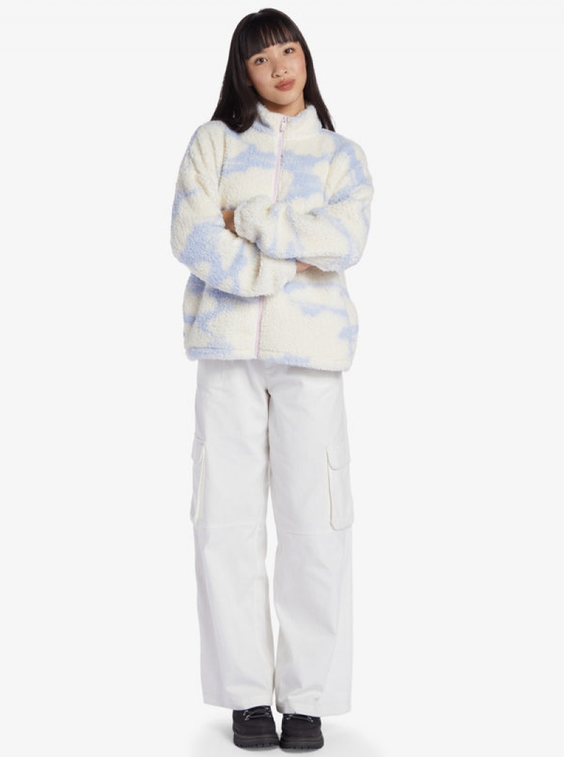 Roxy Chloe Kim In The Clouds Sherpa Full-Zip Fleece Kapucnis Pulóver | 0837125-AV