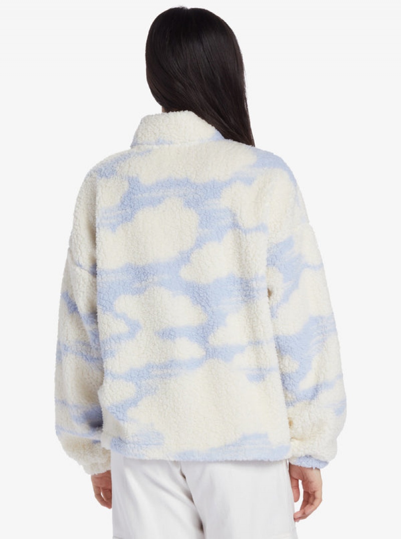 Roxy Chloe Kim In The Clouds Sherpa Full-Zip Fleece Kapucnis Pulóver | 0837125-AV