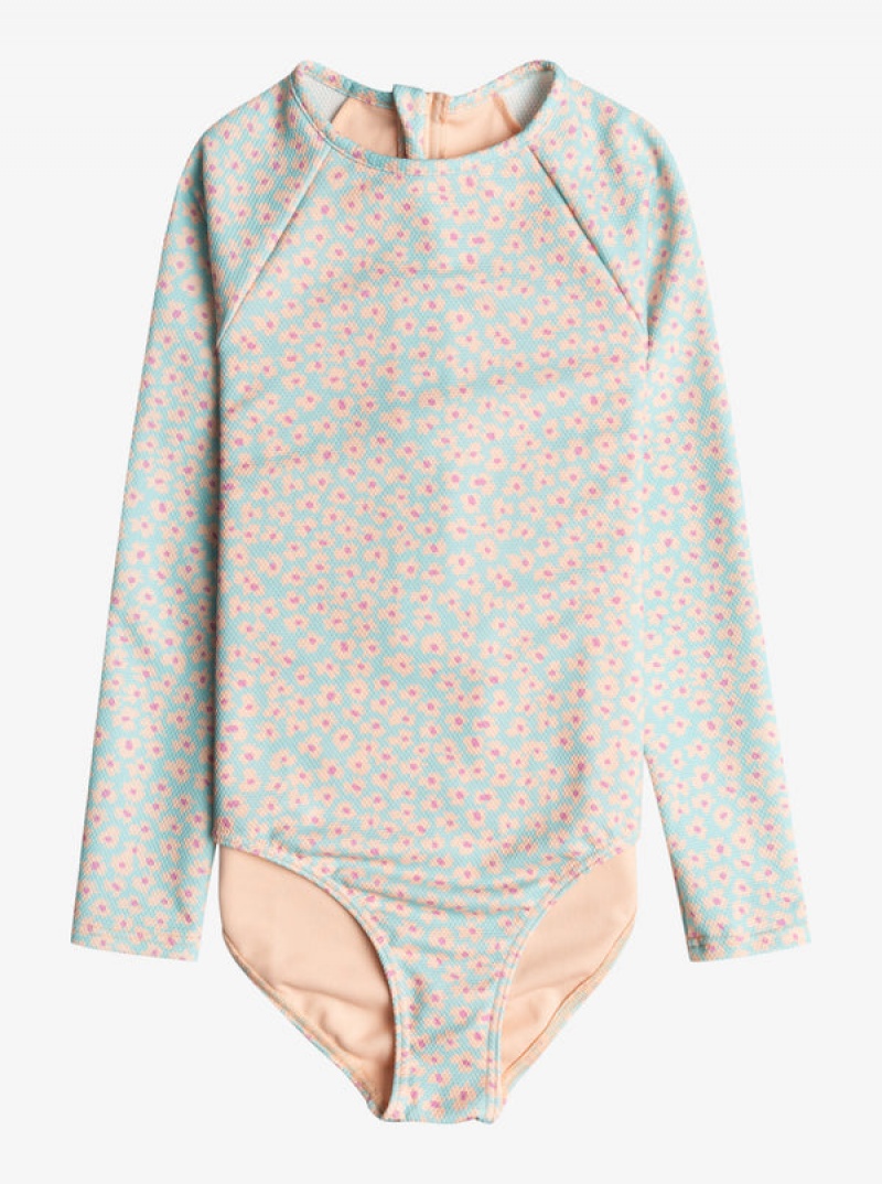 Roxy Flower Bed Long Sleeve One-Piece Fürdőruha Lány | 0132879-HB