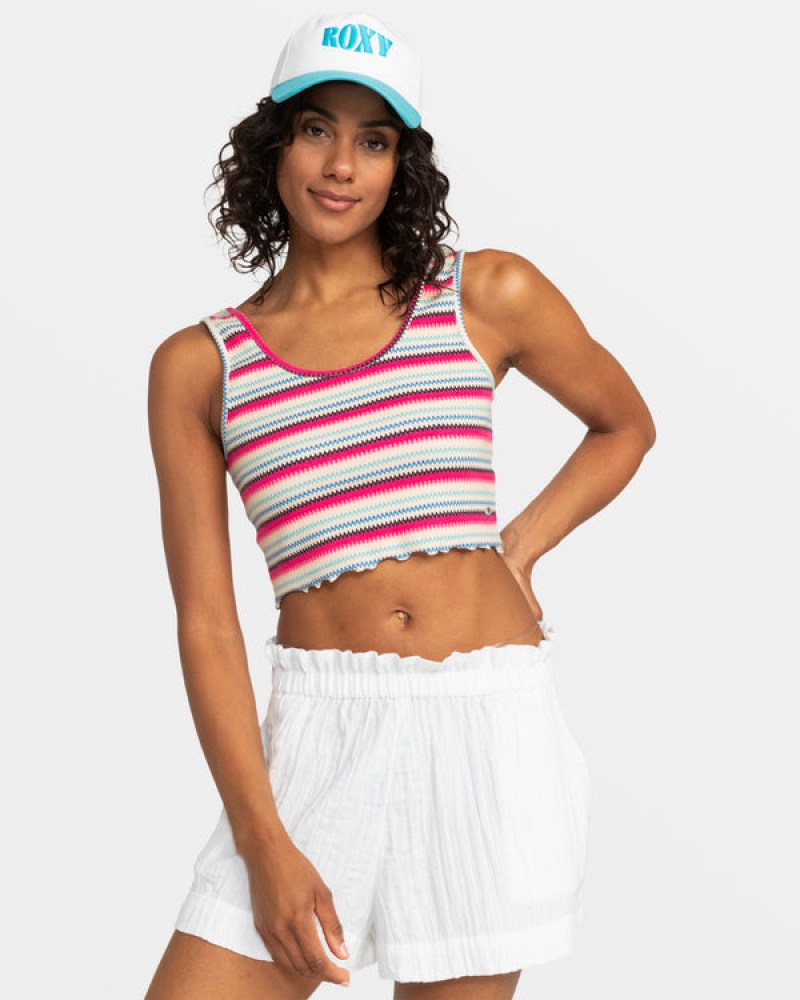 Roxy Keep It Wavy Printed Bordázott Ujjatlan Póló | 7692048-LV