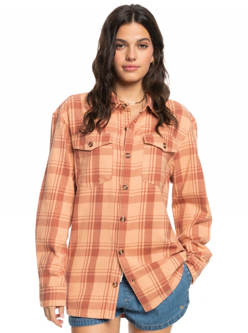 Roxy Let It Go Flannel Long Sleeve Felsők | 8625194-LB