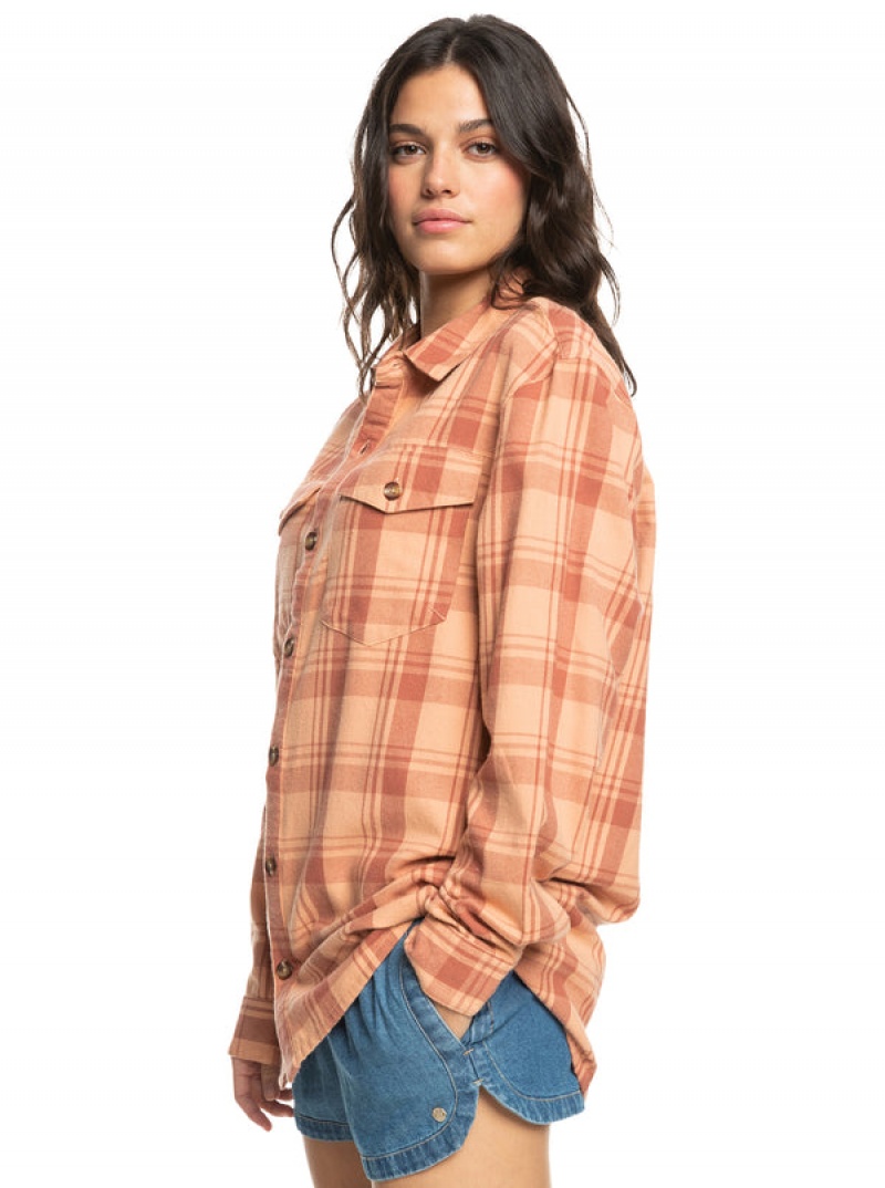 Roxy Let It Go Flannel Long Sleeve Felsők | 8625194-LB