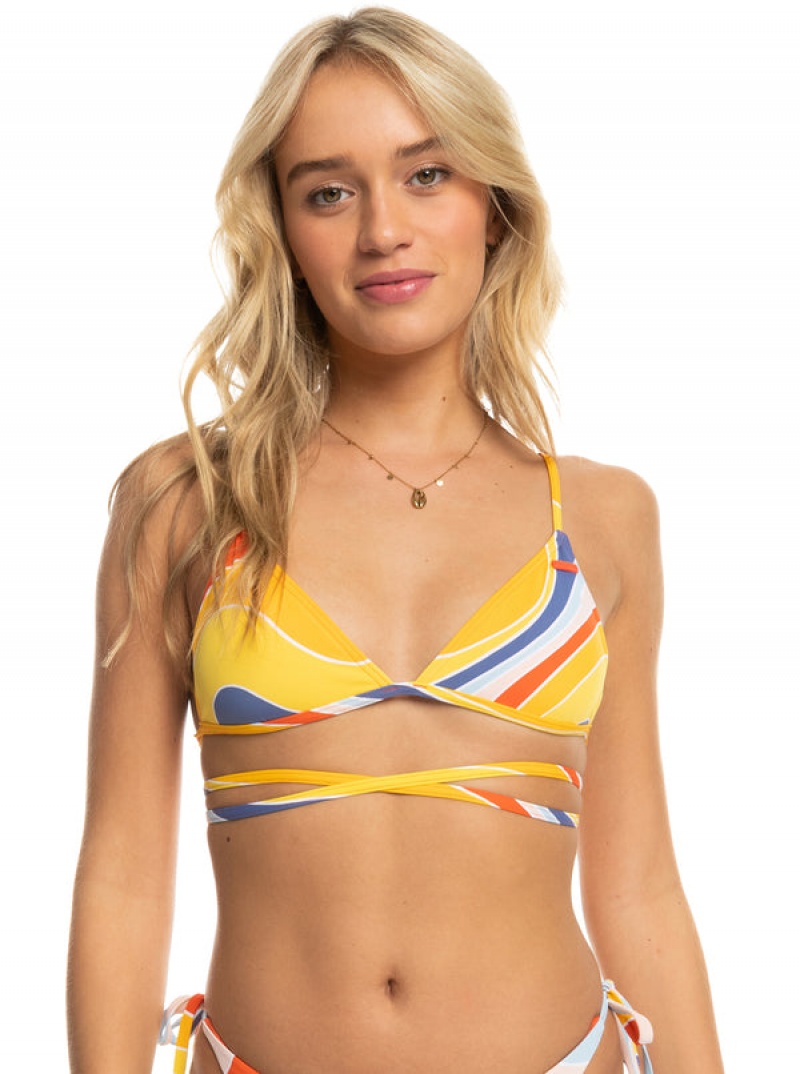 Roxy Palm Cruz Triangle Bikini Felsők | 5176923-LK