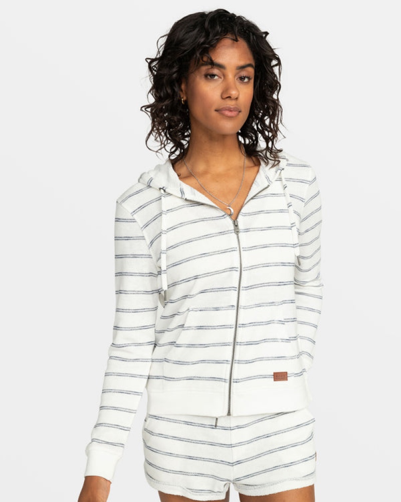 Roxy Perfect Wave Stripes Zip-Up Kapucnis Pulóver | 3918254-MI