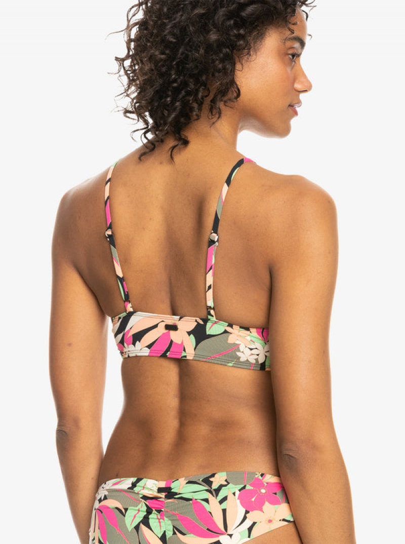 Roxy Printed Beach Classics Bra Bikini Felsők | 9782356-UI