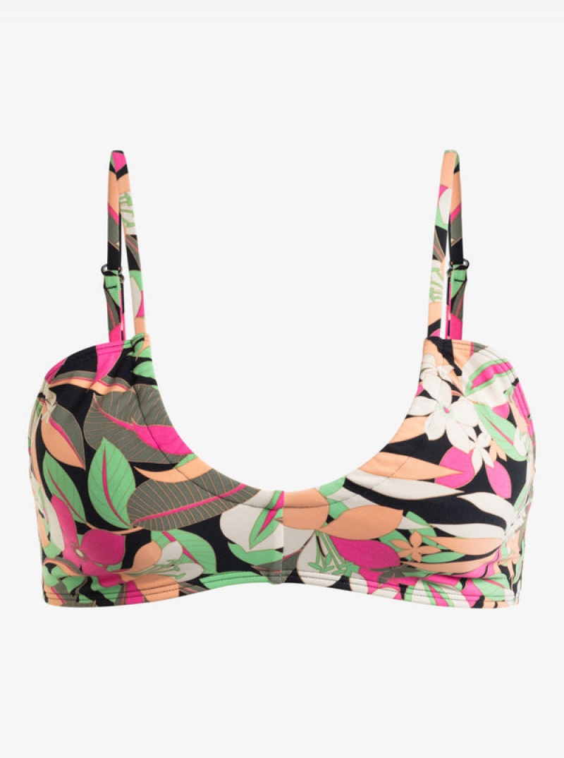 Roxy Printed Beach Classics Bra Bikini Felsők | 9782356-UI