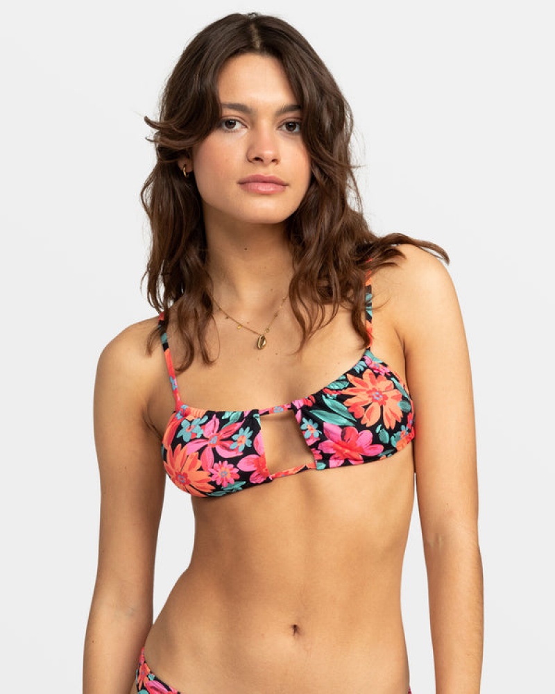 Roxy Printed Beach Classics Bralette Bikini Felsők | 8170639-LB