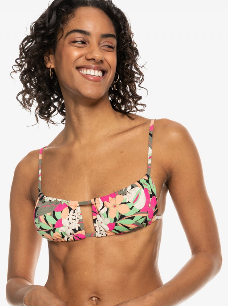 Roxy Printed Beach Classics Bralette Bikini Felsők | 5203684-OW