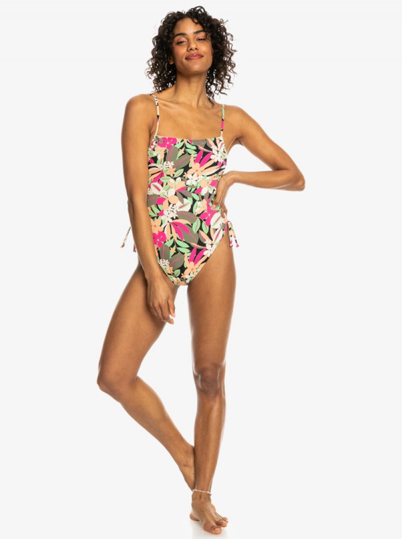 Roxy Printed Beach Classics Csipke Up One-Piece Fürdőruha | 2183570-FS