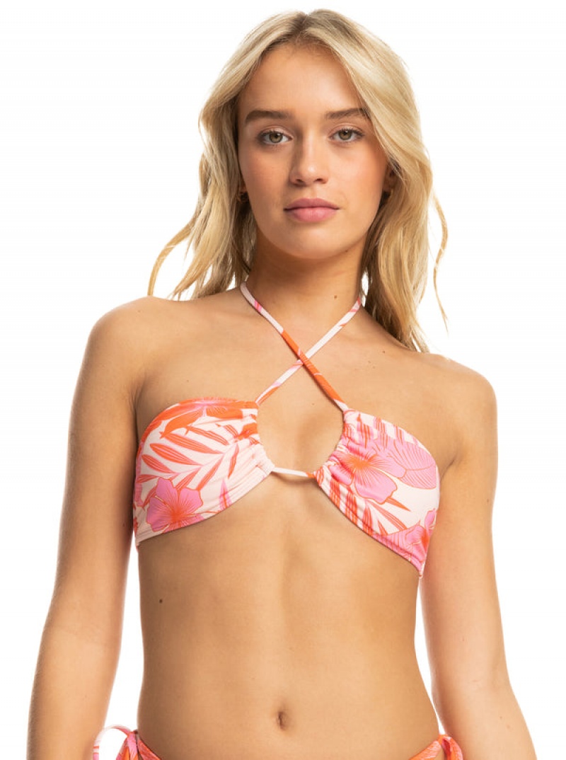 Roxy Printed Beach Classics Triangle Bikini Felsők | 3170642-PB