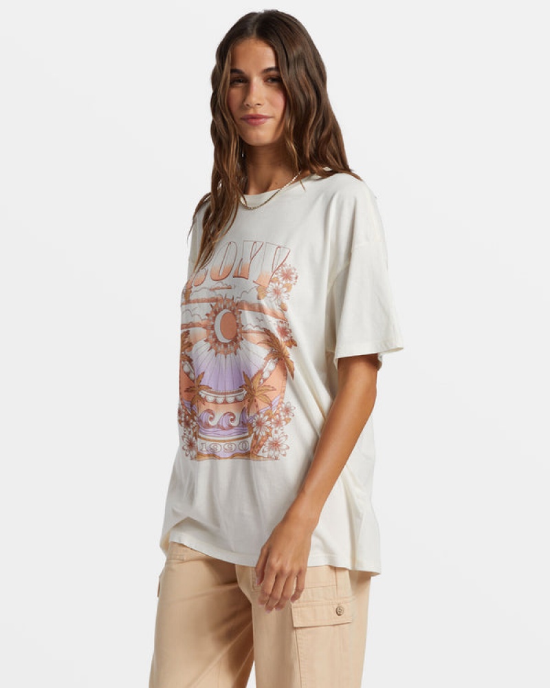 Roxy Star Chart Oversized Boyfriend Póló | 8042376-DX