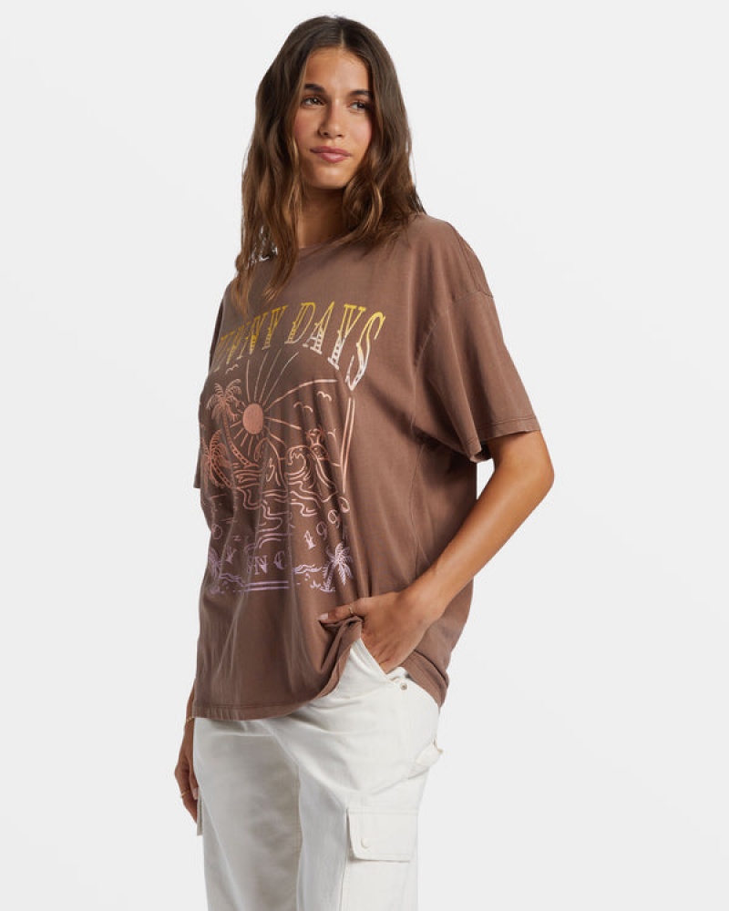 Roxy Sunny Days Oversized Boyfriend Póló | 7615028-DC