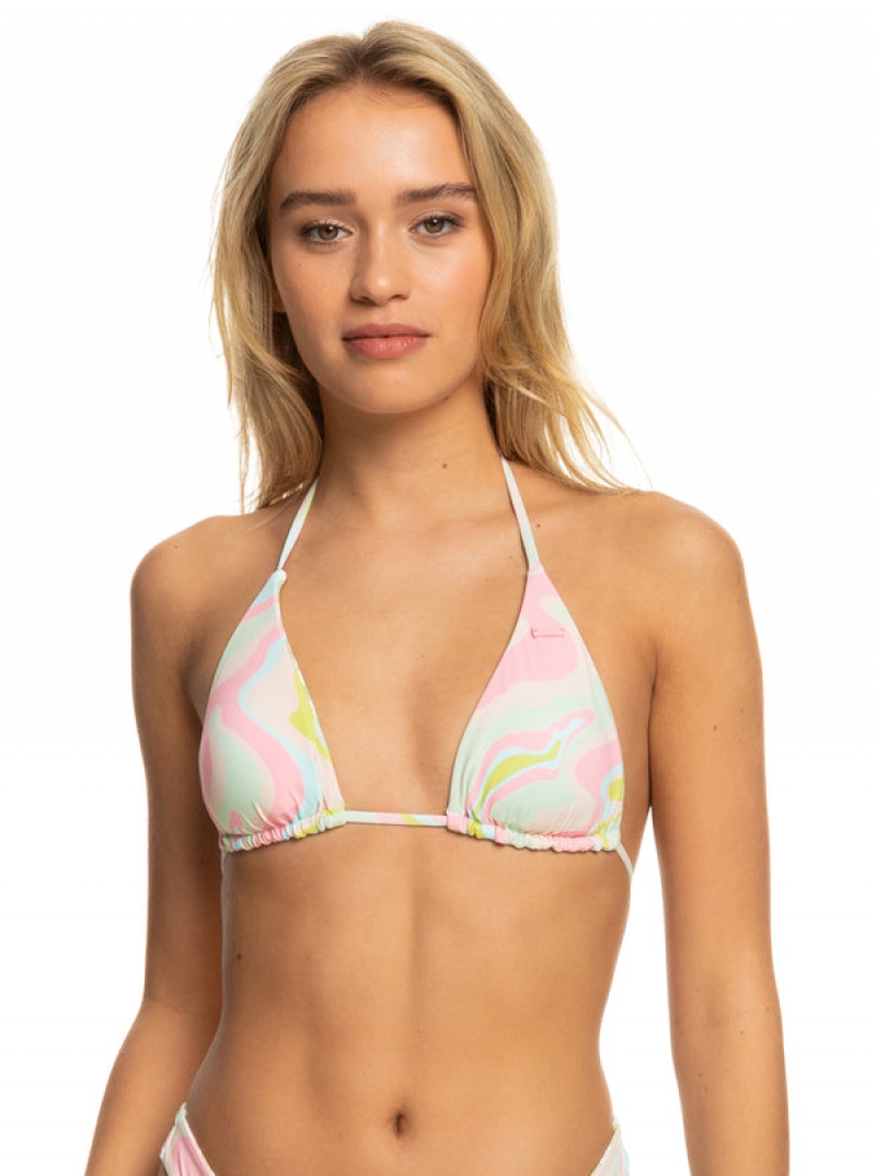 Roxy Tropics Hype Reversible Tiki Tri Bikini Felsők | 9107326-JS