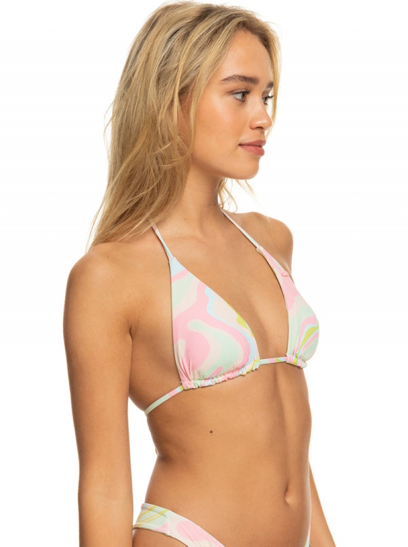 Roxy Tropics Hype Reversible Tiki Tri Bikini Felsők | 9107326-JS