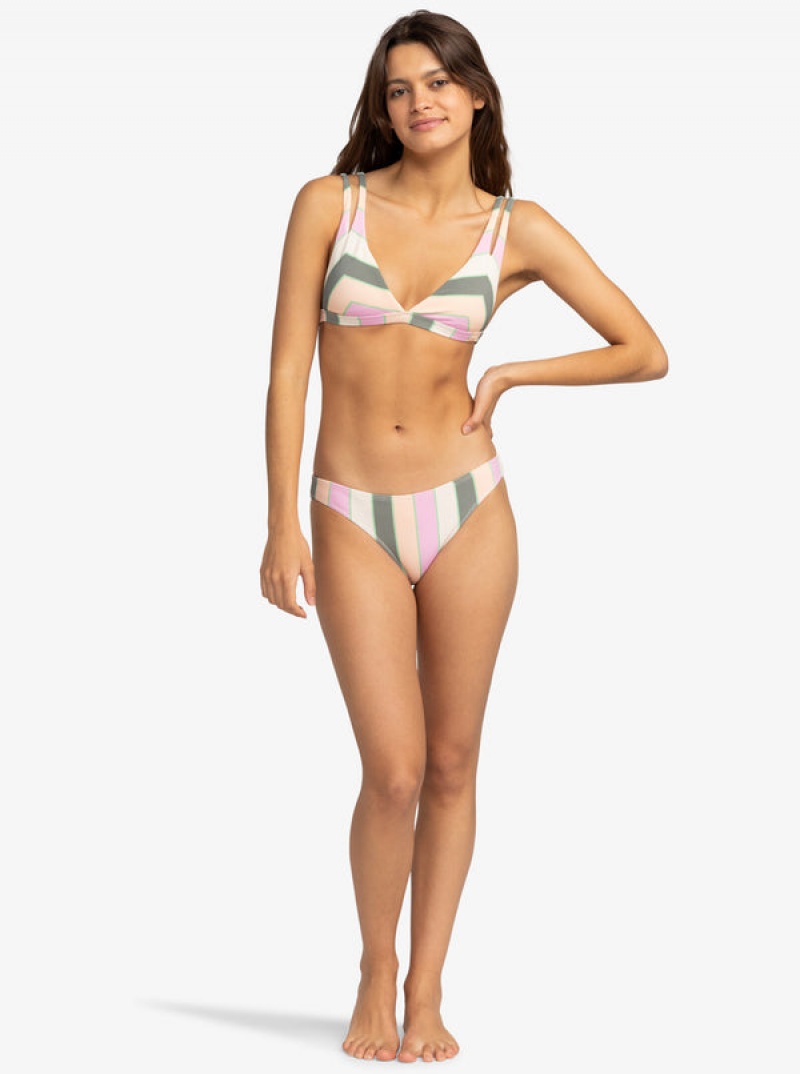 Roxy Vista Stripe Fixed Triangle Bikini Felsők | 7149560-QN