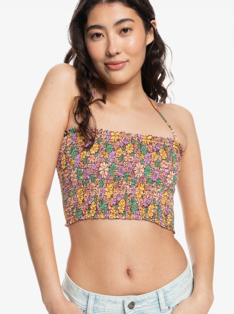 Roxy Warm Waters Ruched Bandeau Felsők | 0694571-UO