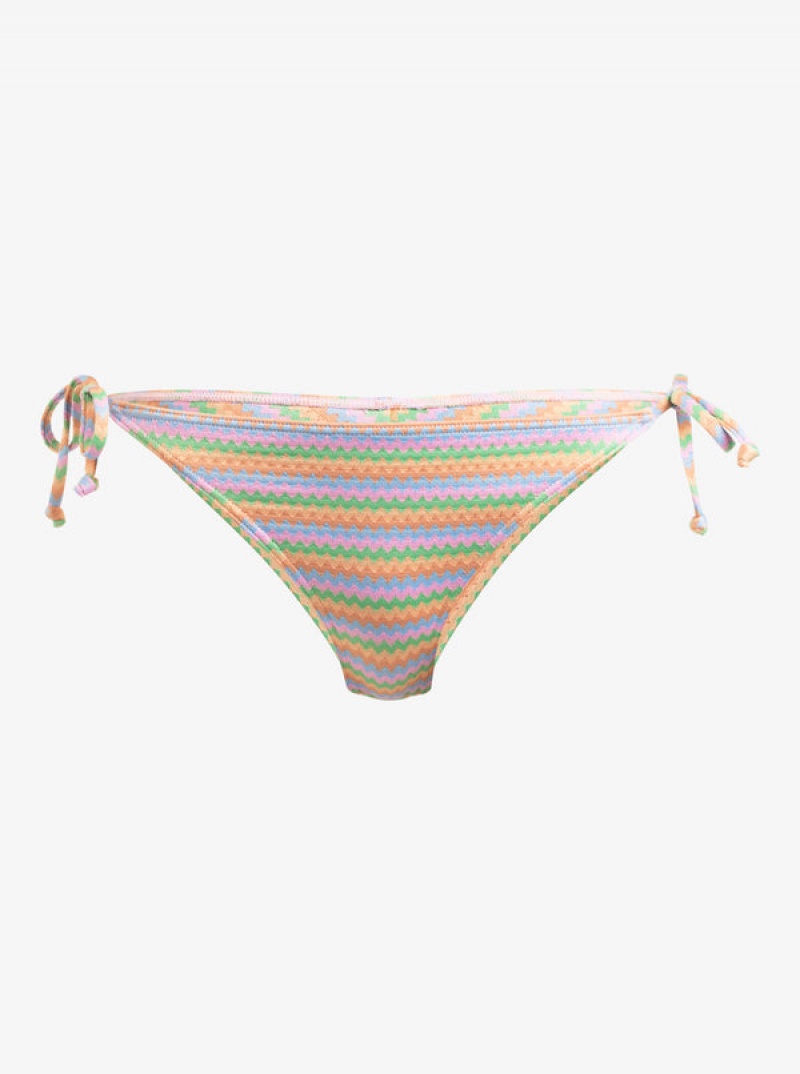 Roxy Wavy Stripe Cheeky Side-Tie Bikini Alsó | 8039267-QR