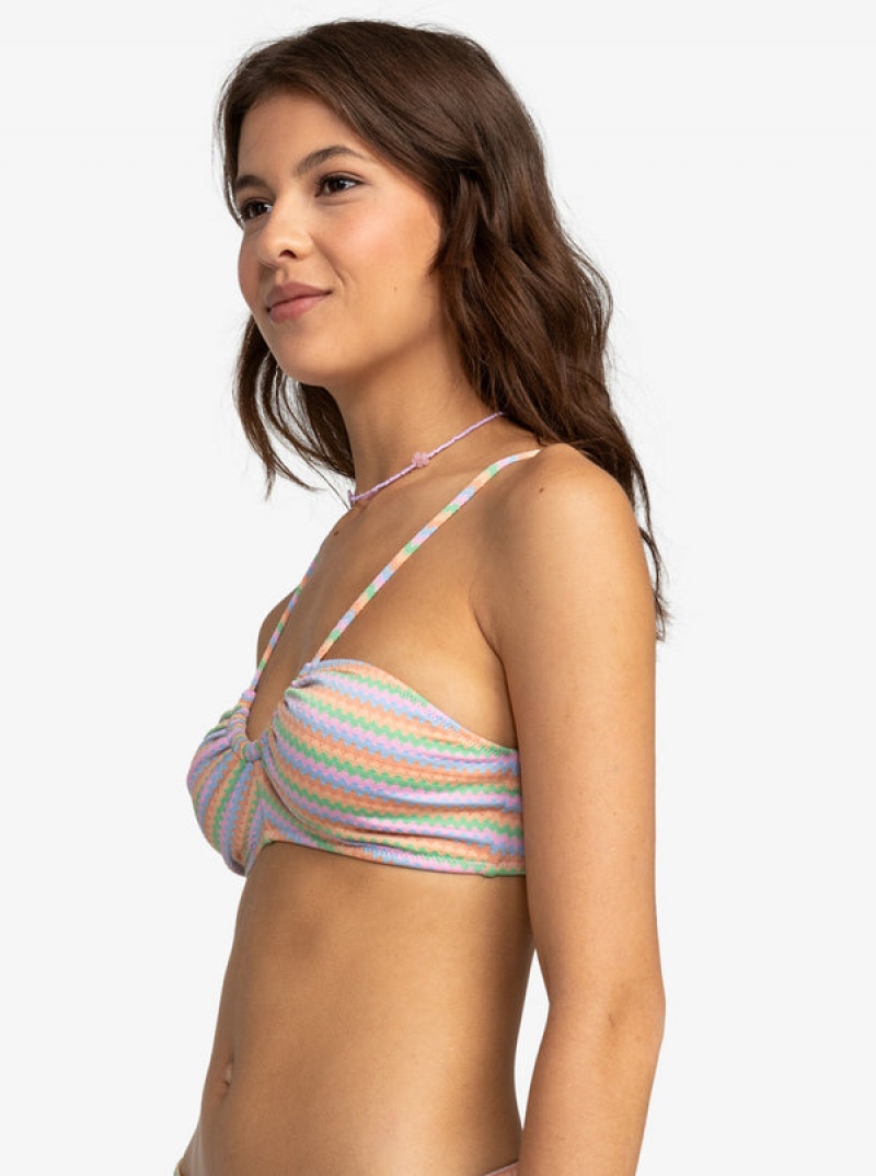 Roxy Wavy Stripe Divat Bralette Bikini Felsők | 3098146-FT