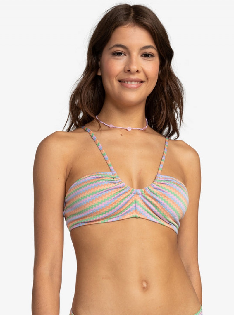 Roxy Wavy Stripe Divat Bralette Bikini Felsők | 3098146-FT