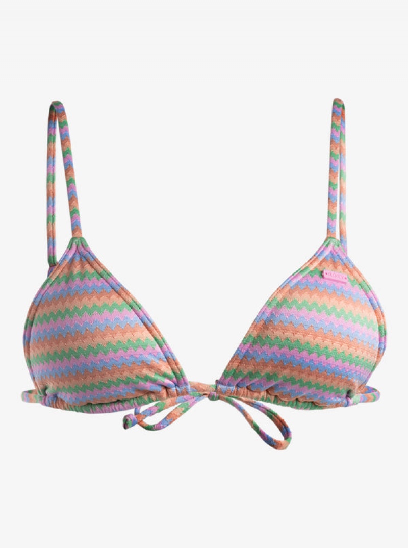 Roxy Wavy Stripe Mini Tiki Triangle Bikini Felsők | 4567013-KQ