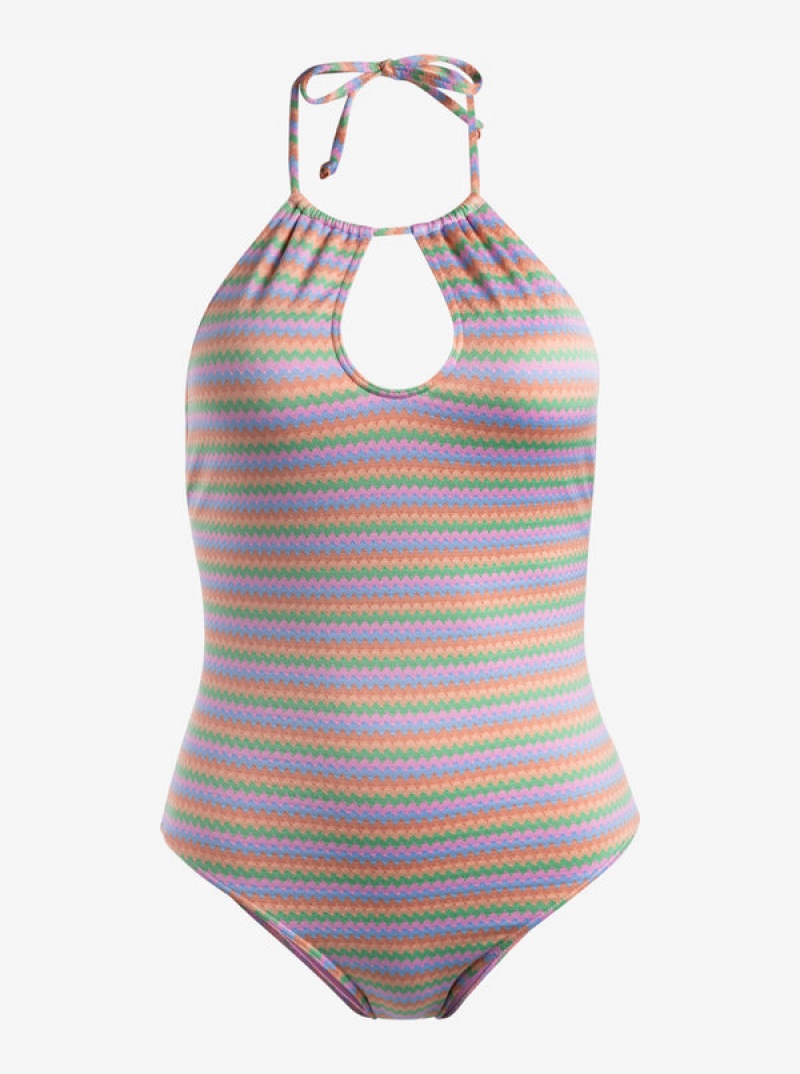 Roxy Wavy Stripe One-Piece Fürdőruha | 9508274-WE